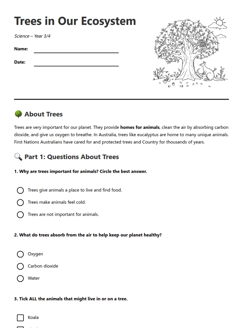 Trees in Our Ecosystem