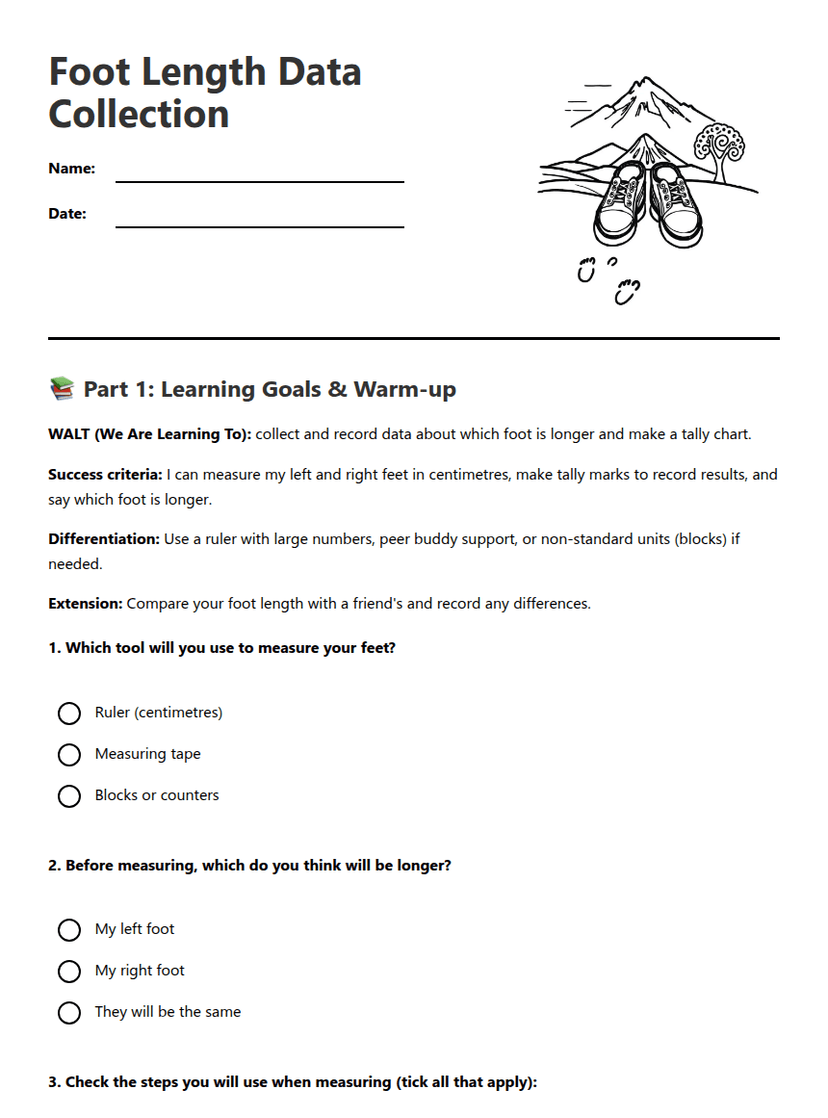 Foot Length Data Collection