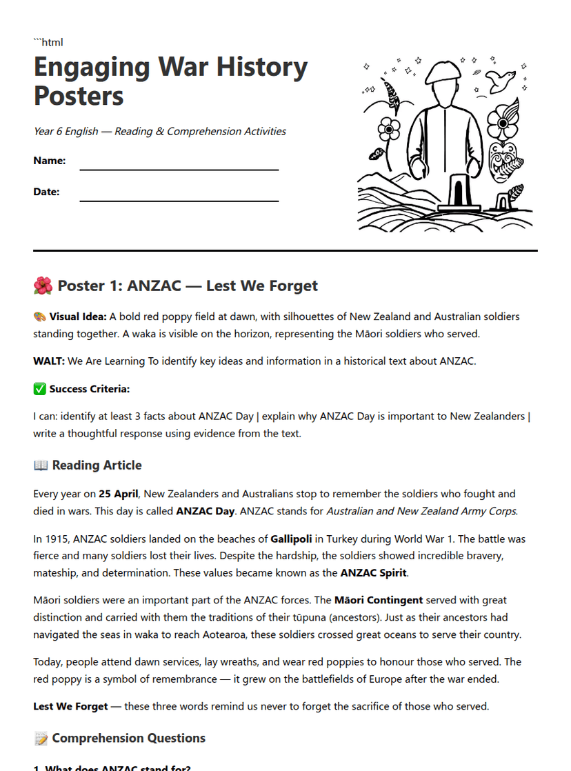 "Engaging War History Posters"