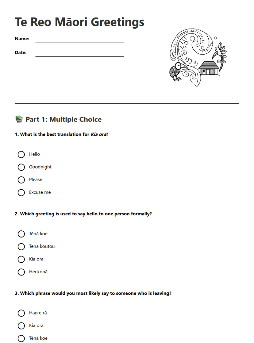 Te Reo Māori Greetings