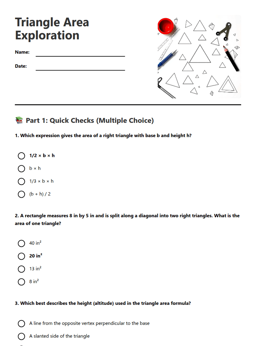 Triangle Area Exploration