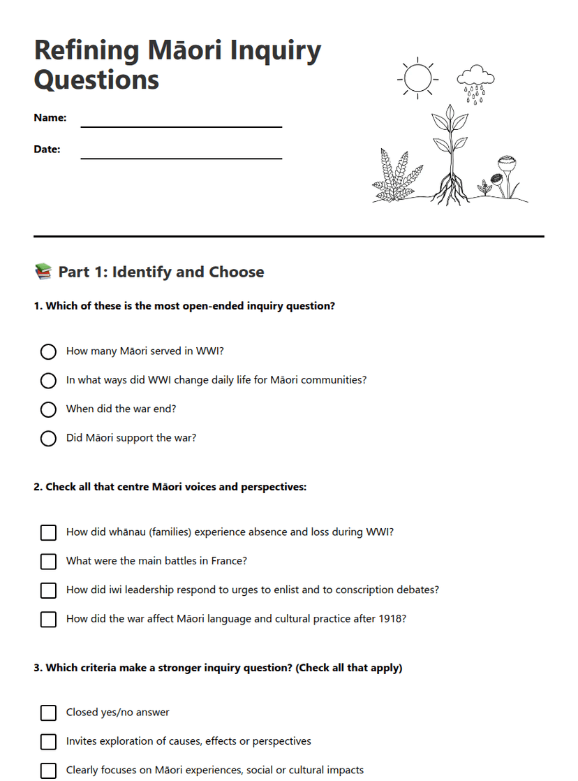 Refining Māori Inquiry Questions