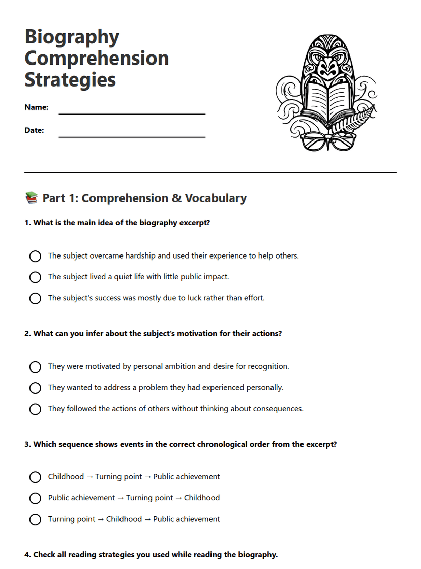 Biography Comprehension Strategies