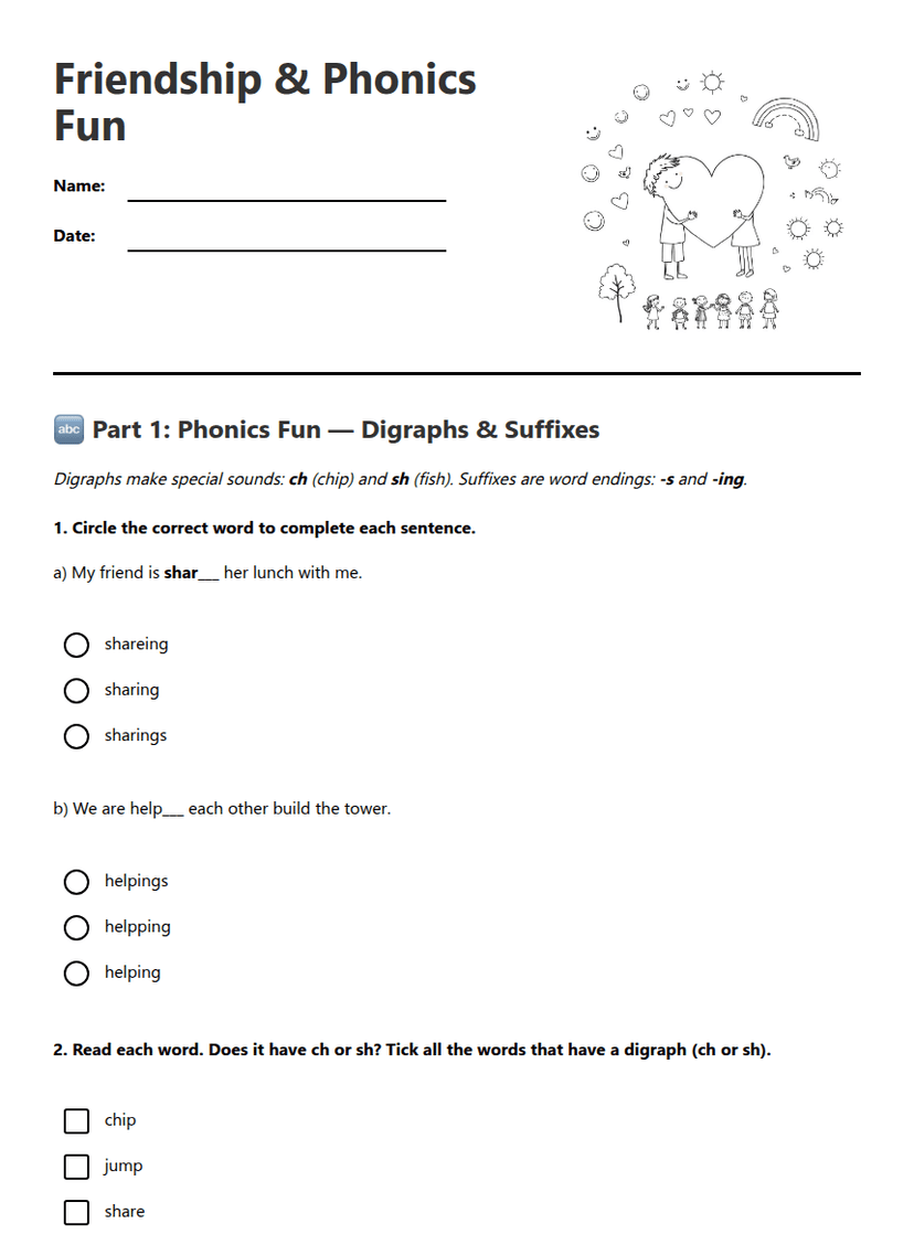 "Friendship & Phonics Fun"