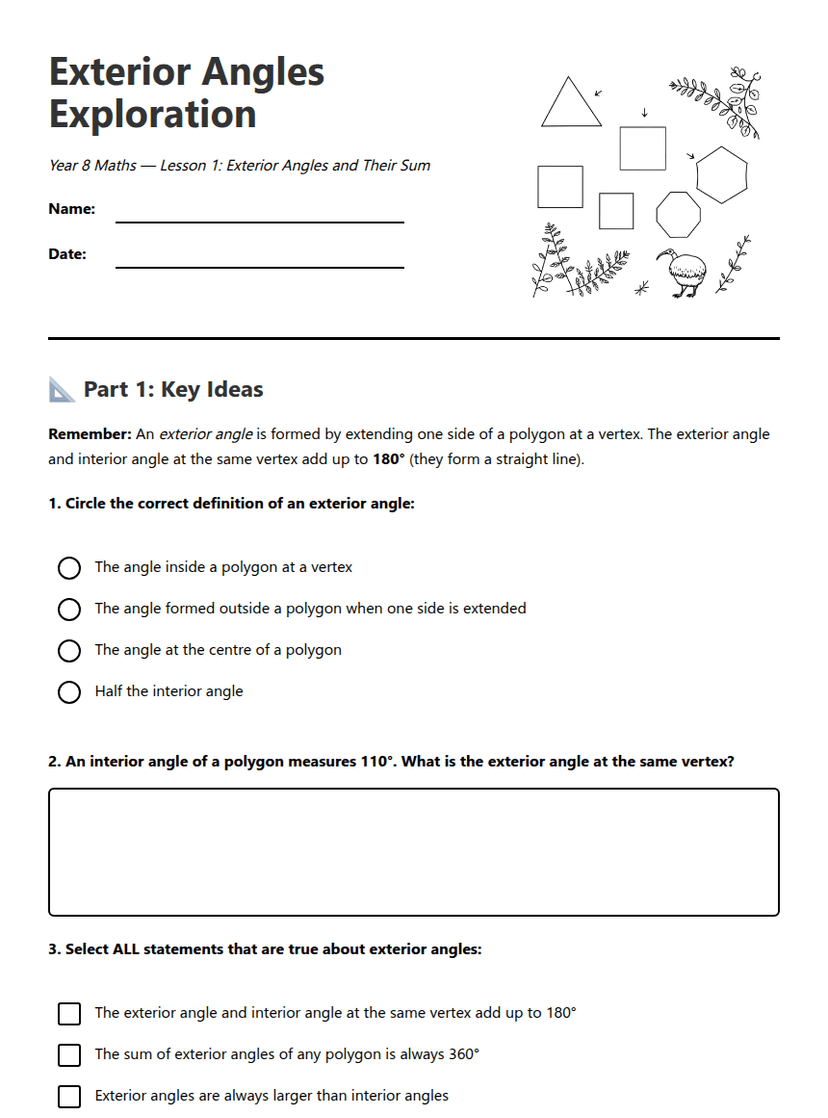 Exterior Angles Exploration