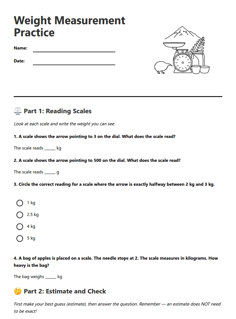 Weight Measurement Practice