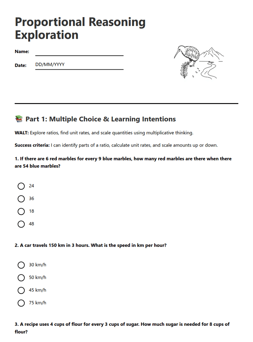 Proportional Reasoning Exploration