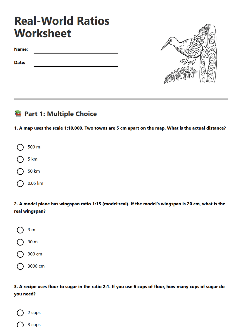 Real-World Ratios Worksheet