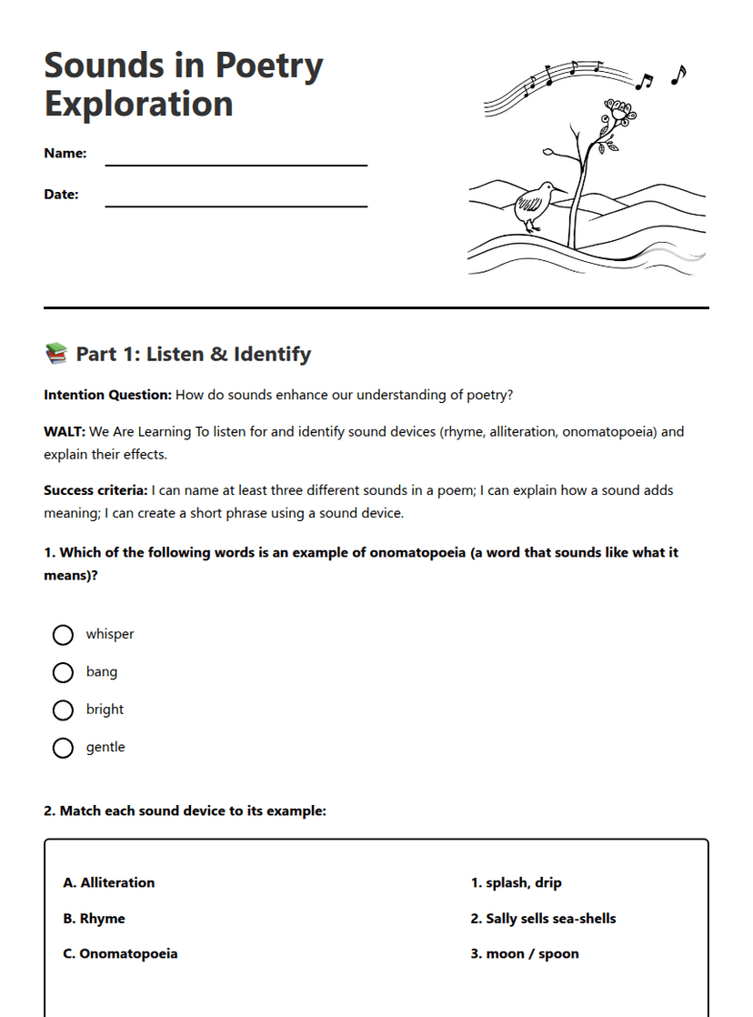Sounds in Poetry Exploration