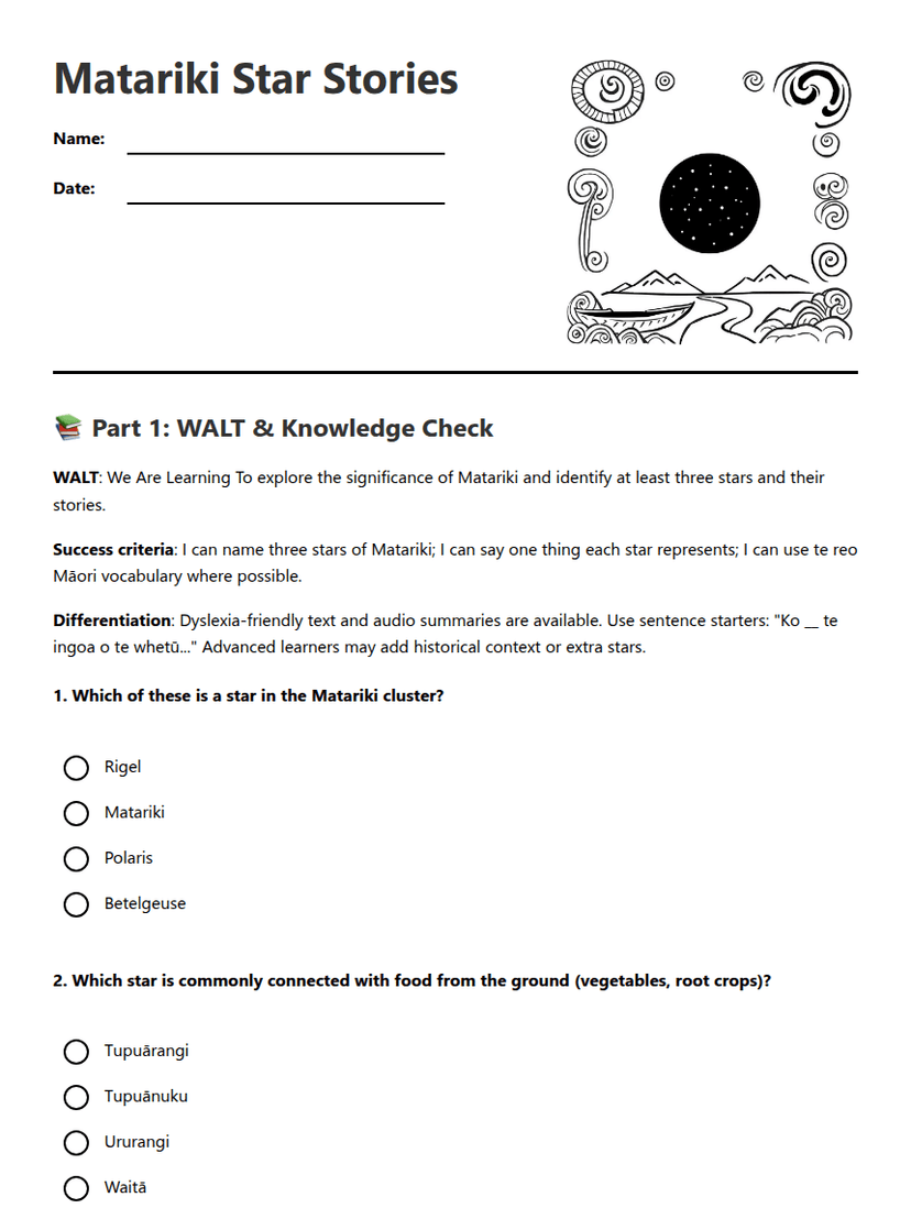Matariki Star Stories