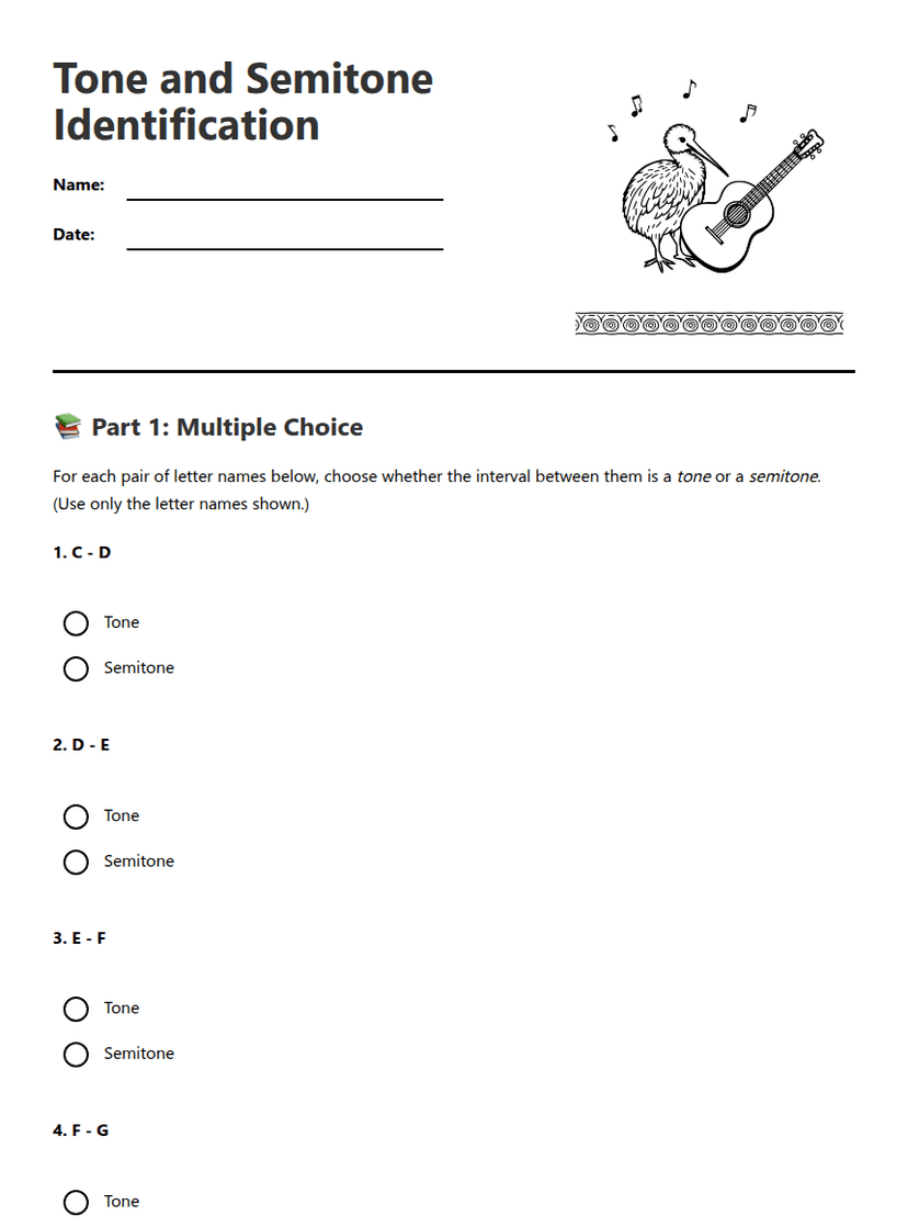 Tone and Semitone Identification