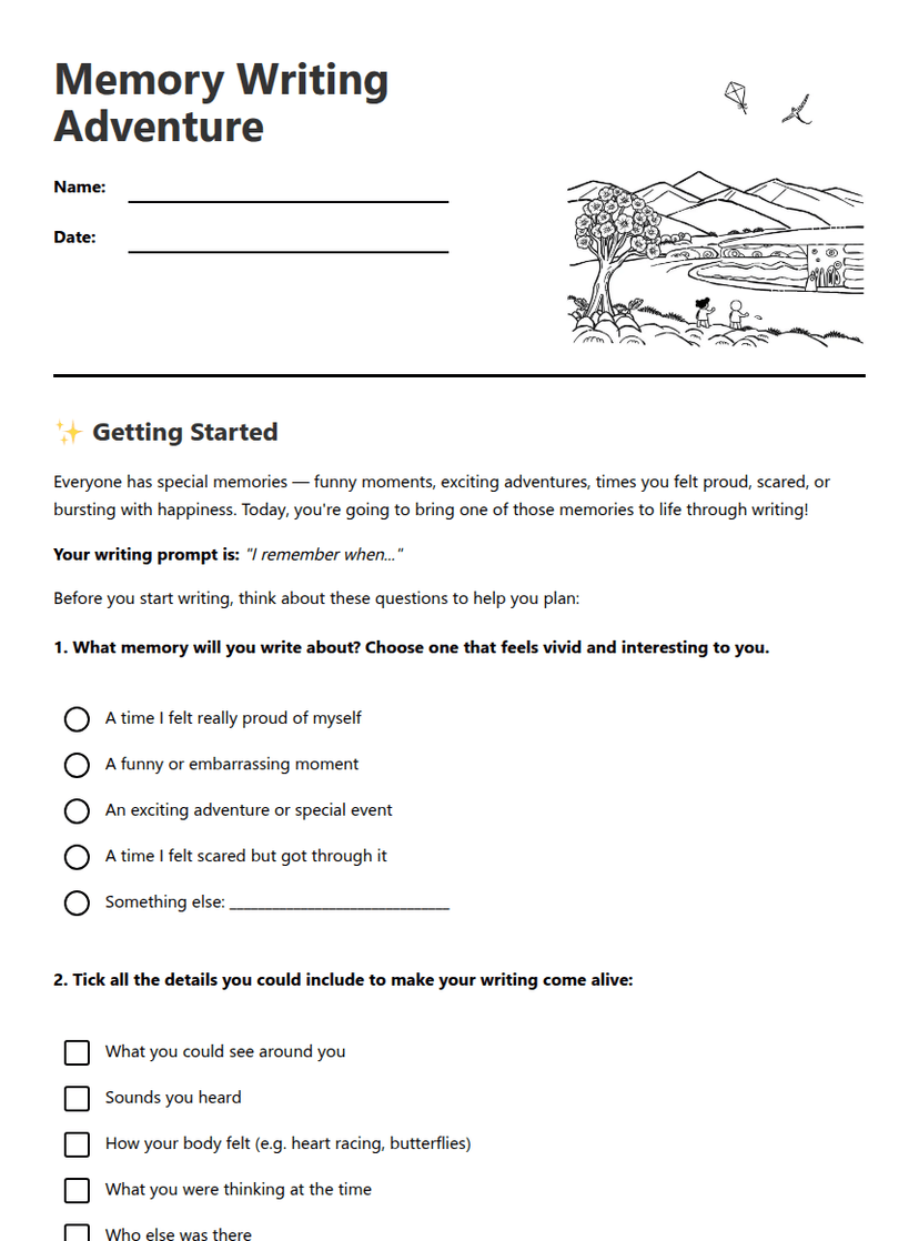Memory Writing Adventure