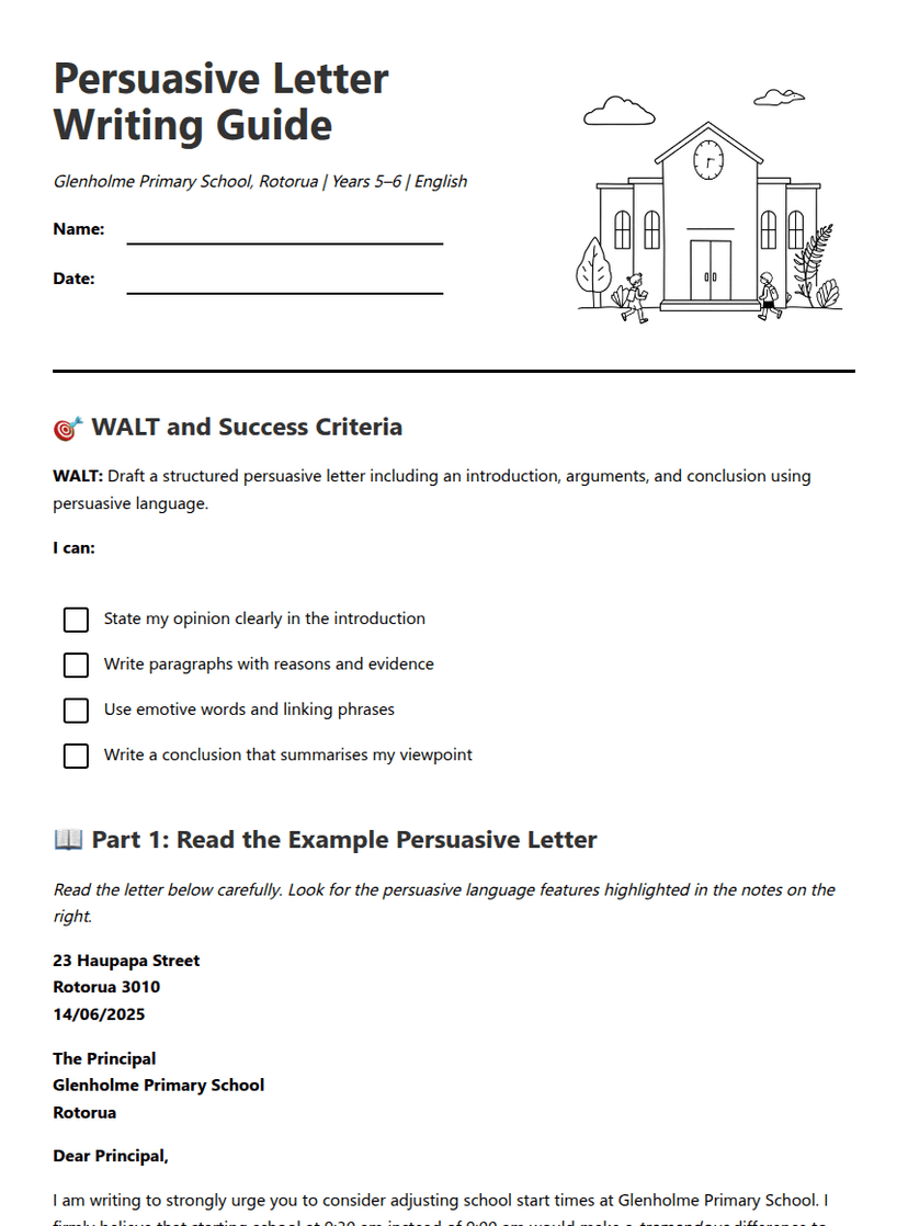 Persuasive Letter Writing Guide