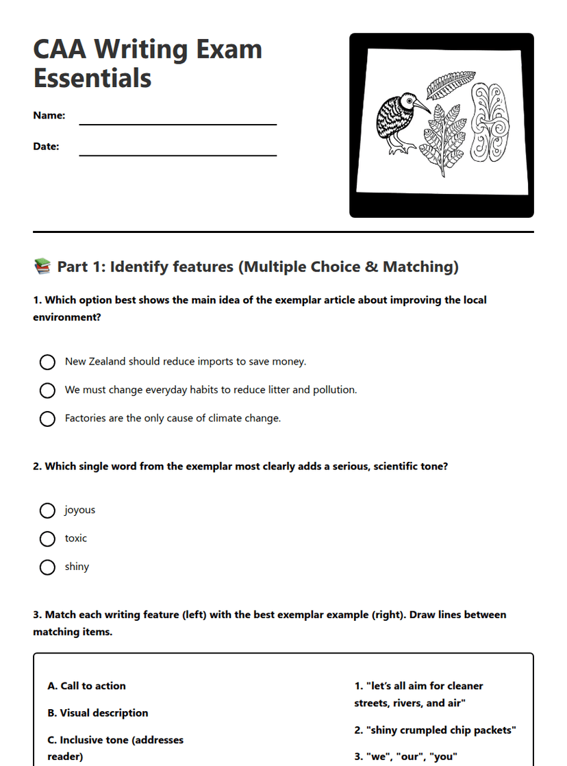 CAA Writing Exam Essentials