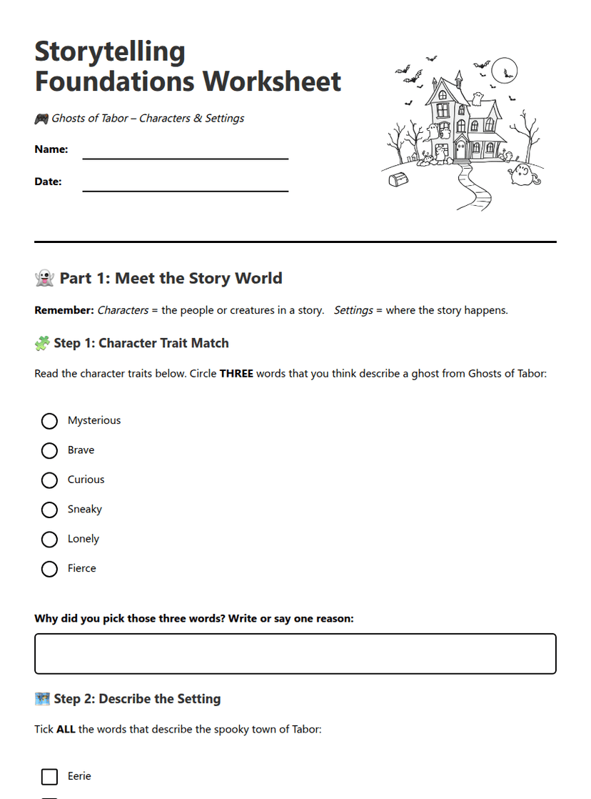 Storytelling Foundations Worksheet