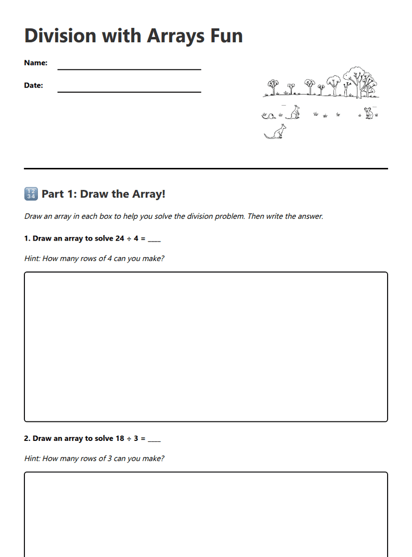 Division with Arrays Fun