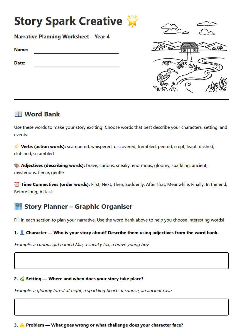 Narrative Planning Worksheet