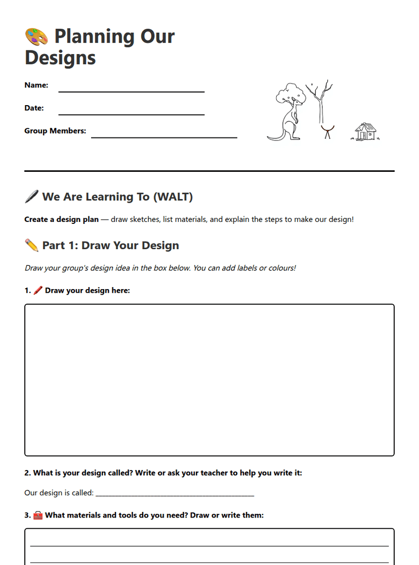 Design Planning Worksheet