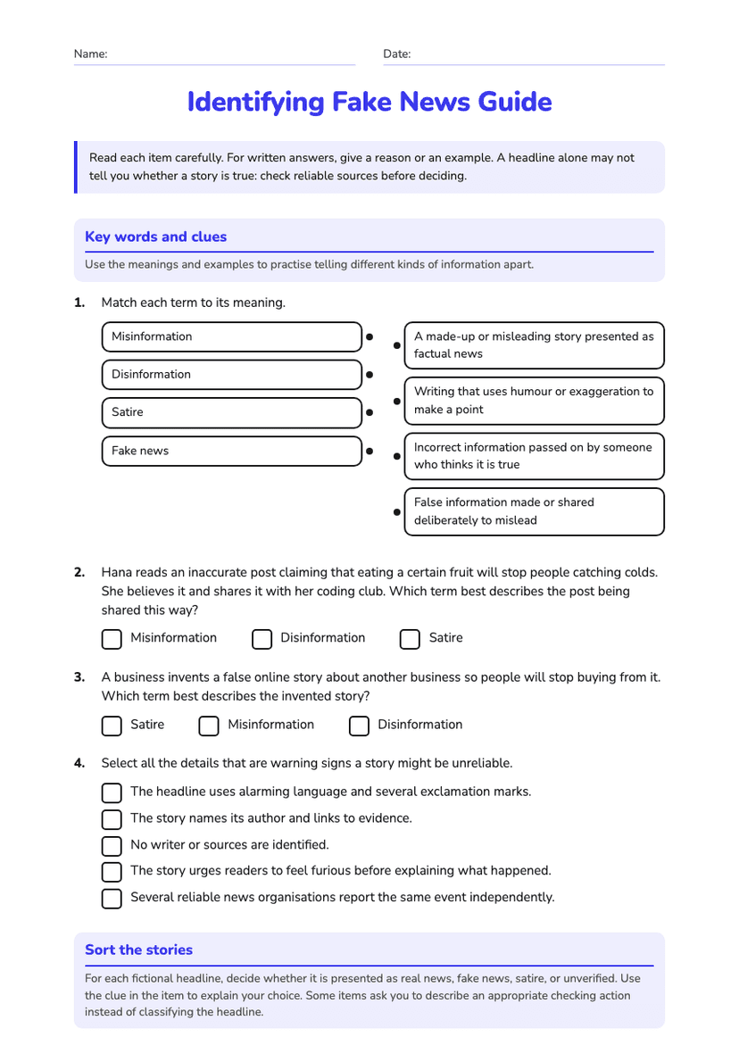 Identifying Fake News Guide