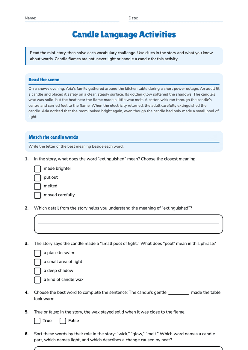 Candle Language Activities