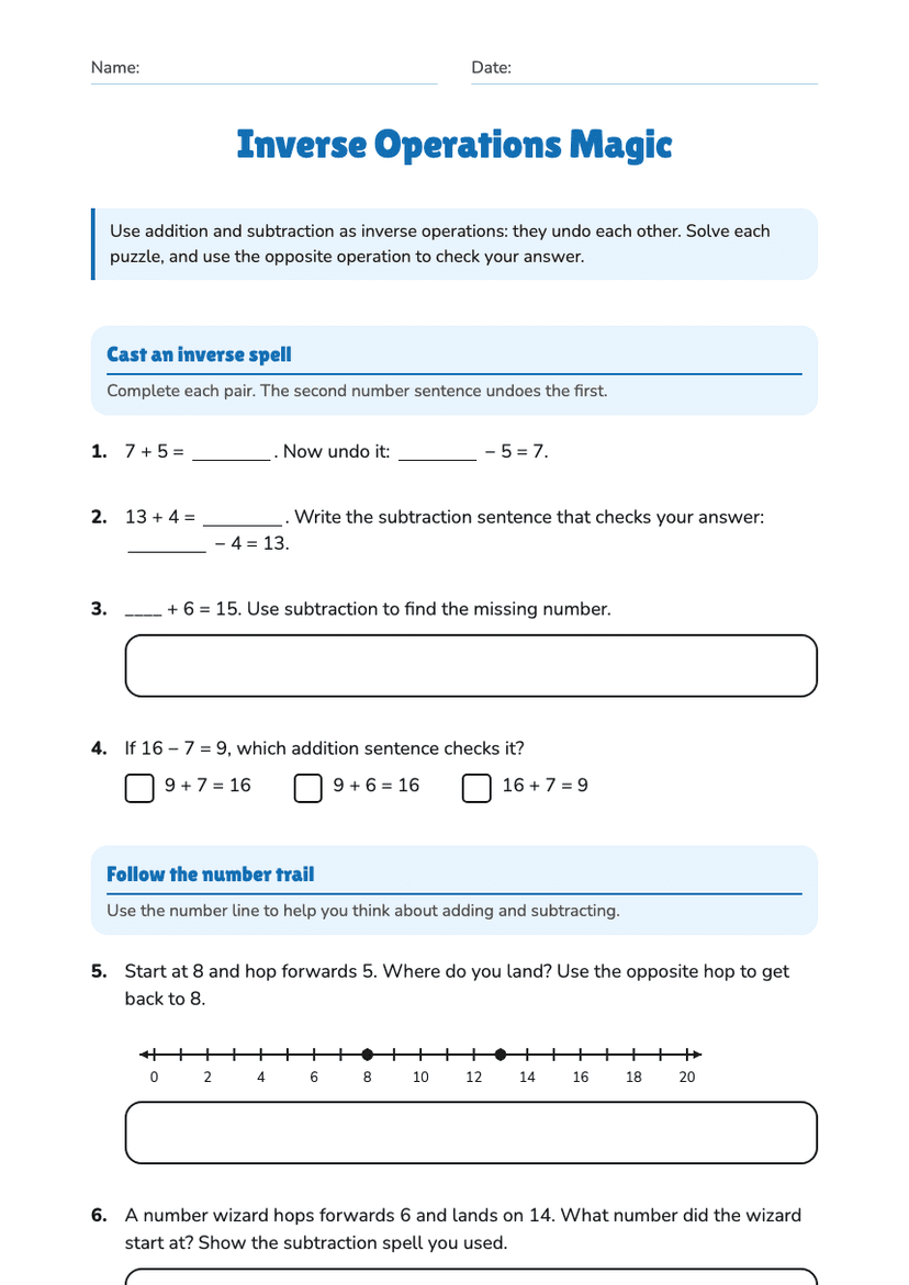 Inverse Operations Magic