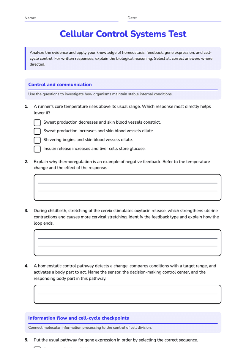 Cellular Control Systems Test