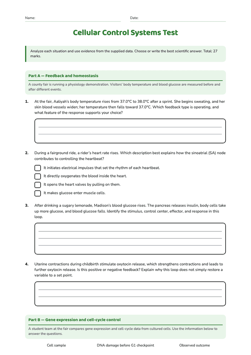 Cellular Control Systems Test