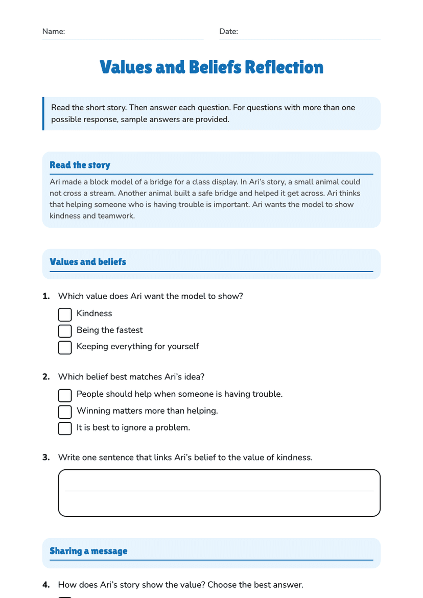 Values and Beliefs Reflection