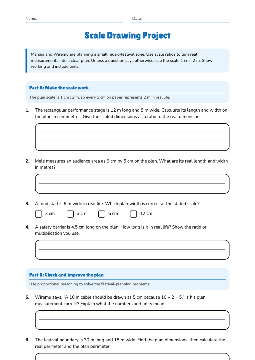 Scale Drawing Project worksheet preview