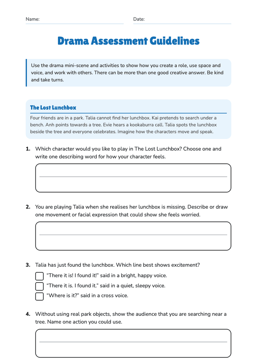 Drama Assessment Guidelines