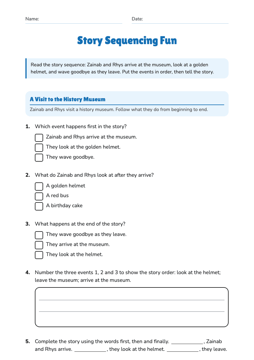 Story Sequencing Fun worksheet preview