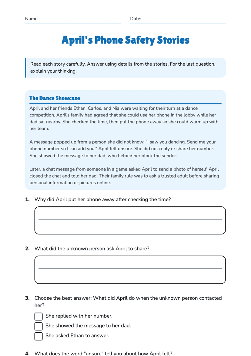 April's Phone Safety Stories