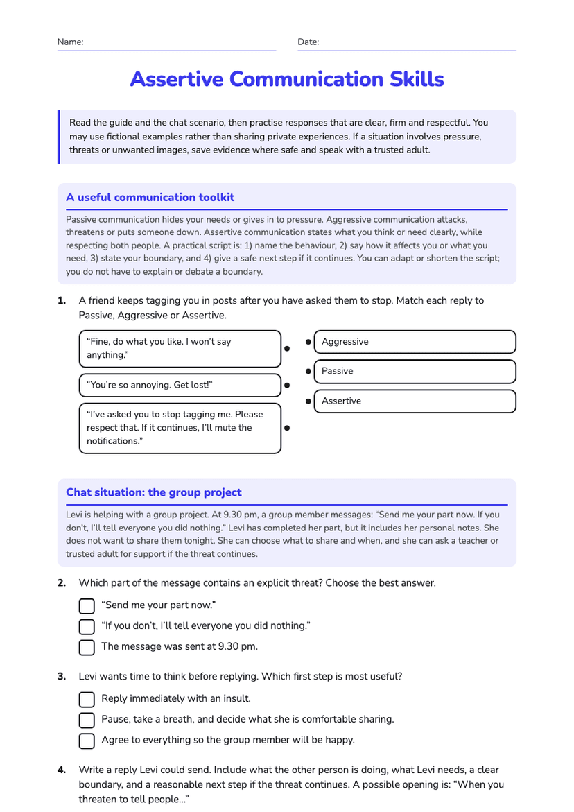 Assertive Communication Skills