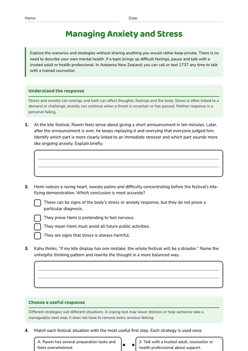 Managing Anxiety and Stress