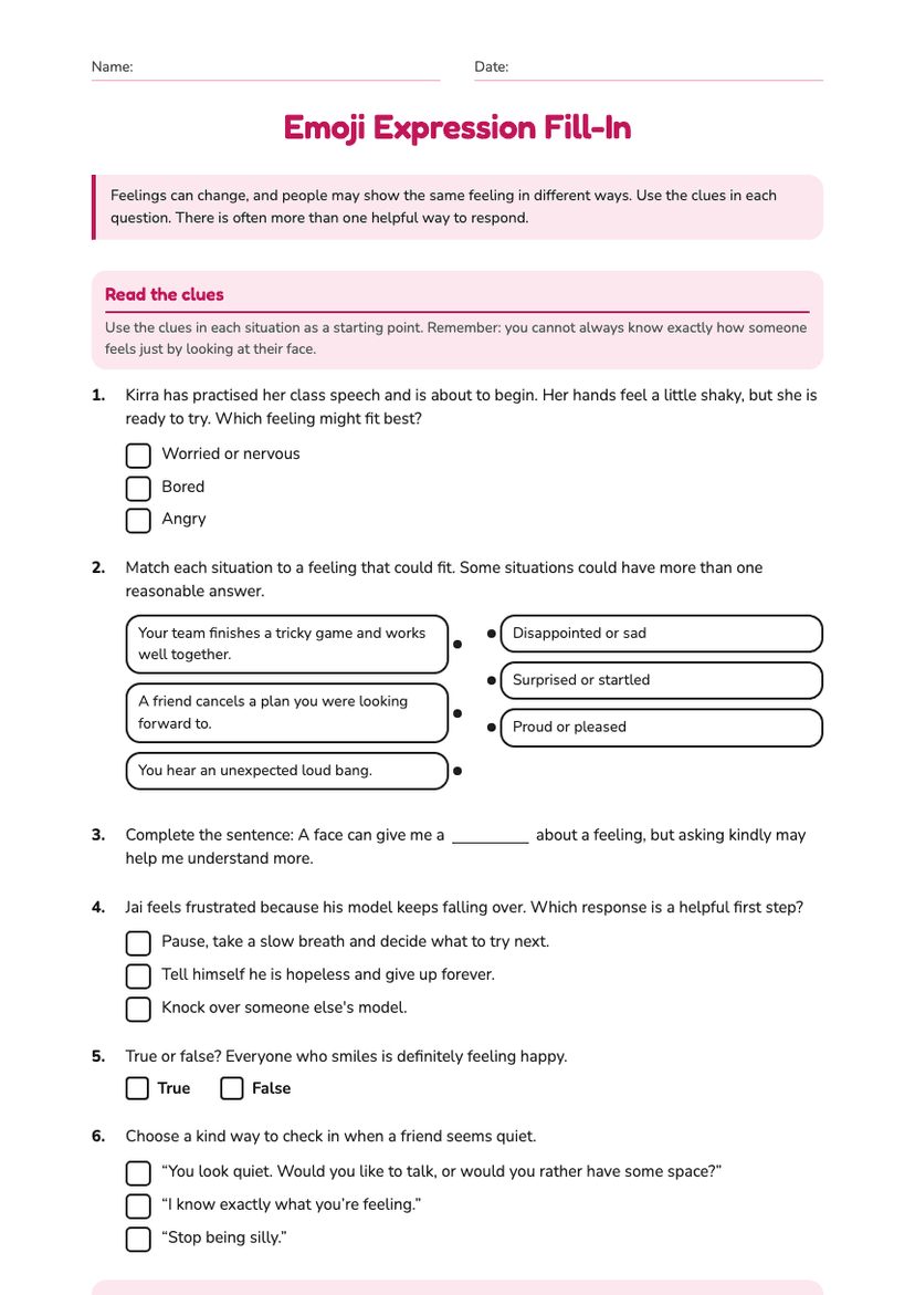 Emoji Expression Fill-In