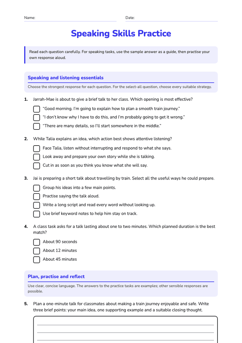 Speaking Skills Practice