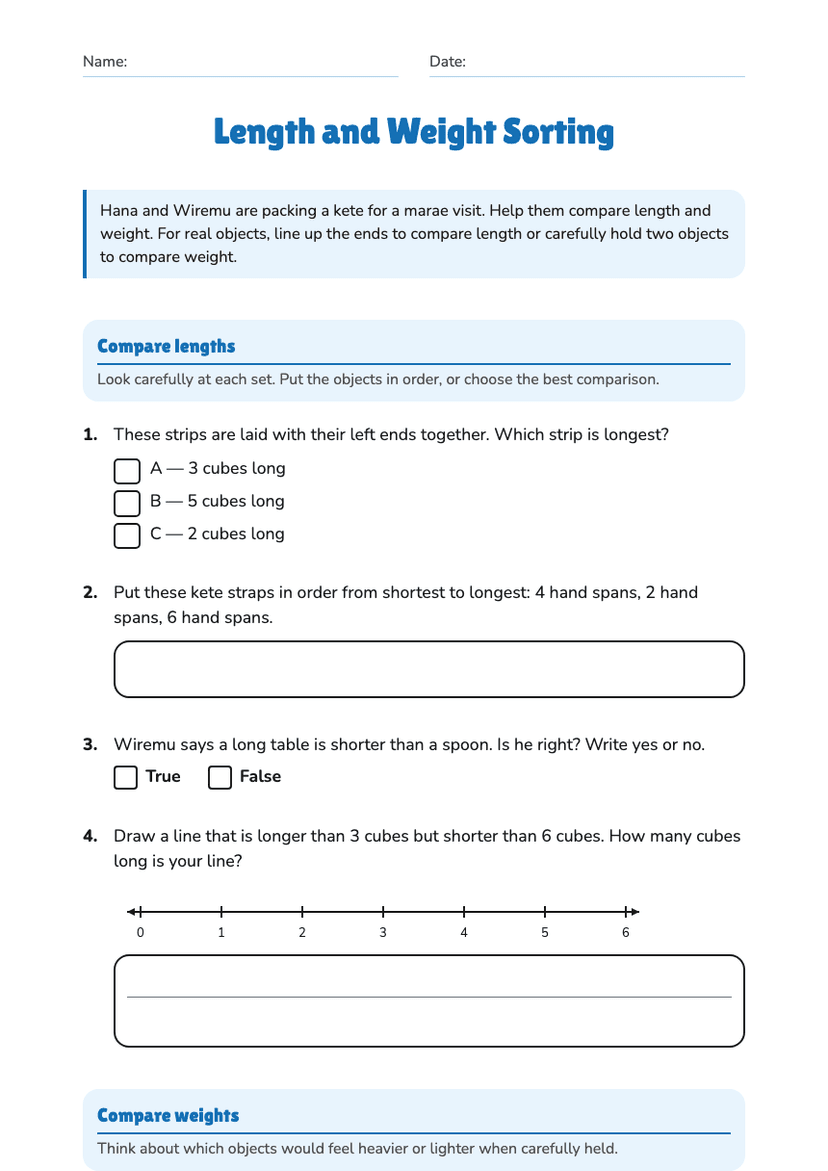 Length and Weight Sorting