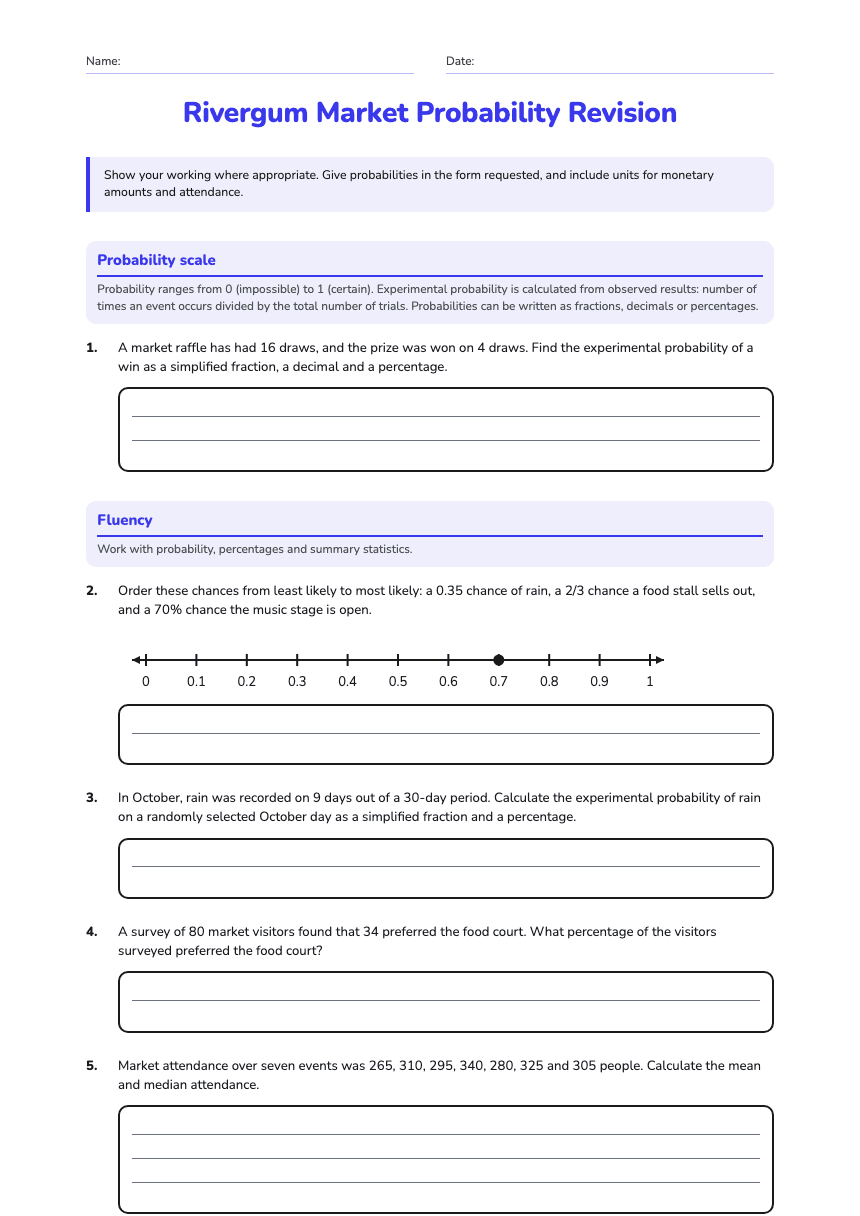 Rivergum Market Probability Revision worksheet preview