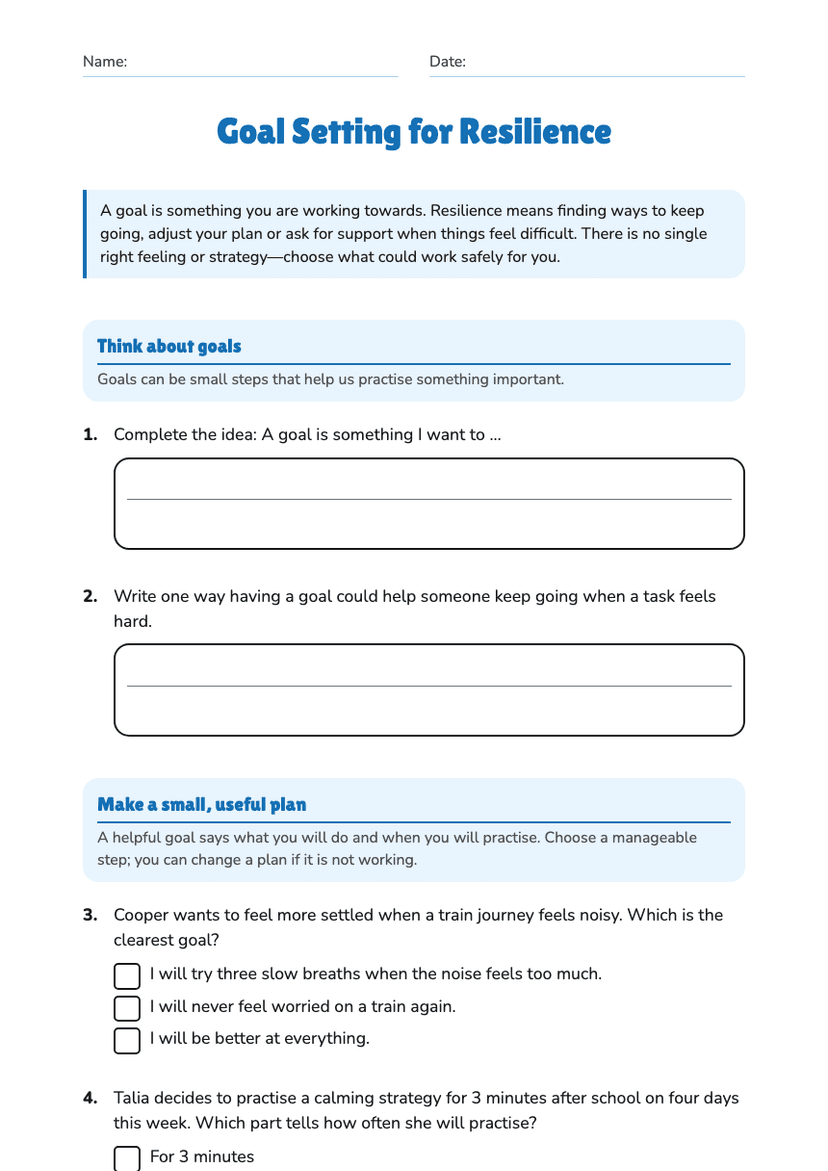 Goal Setting for Resilience