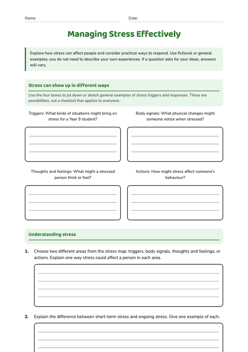 Managing Stress Effectively
