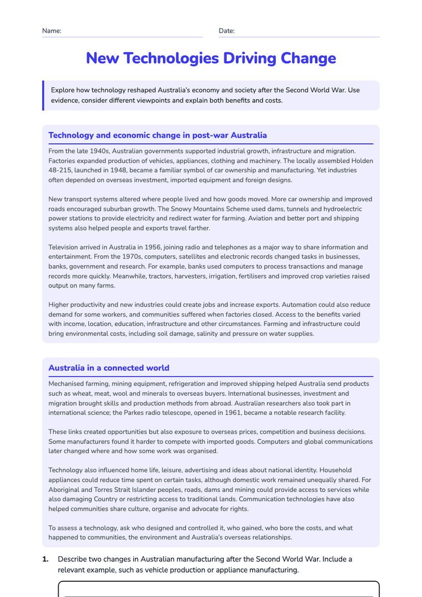 New Technologies Driving Change