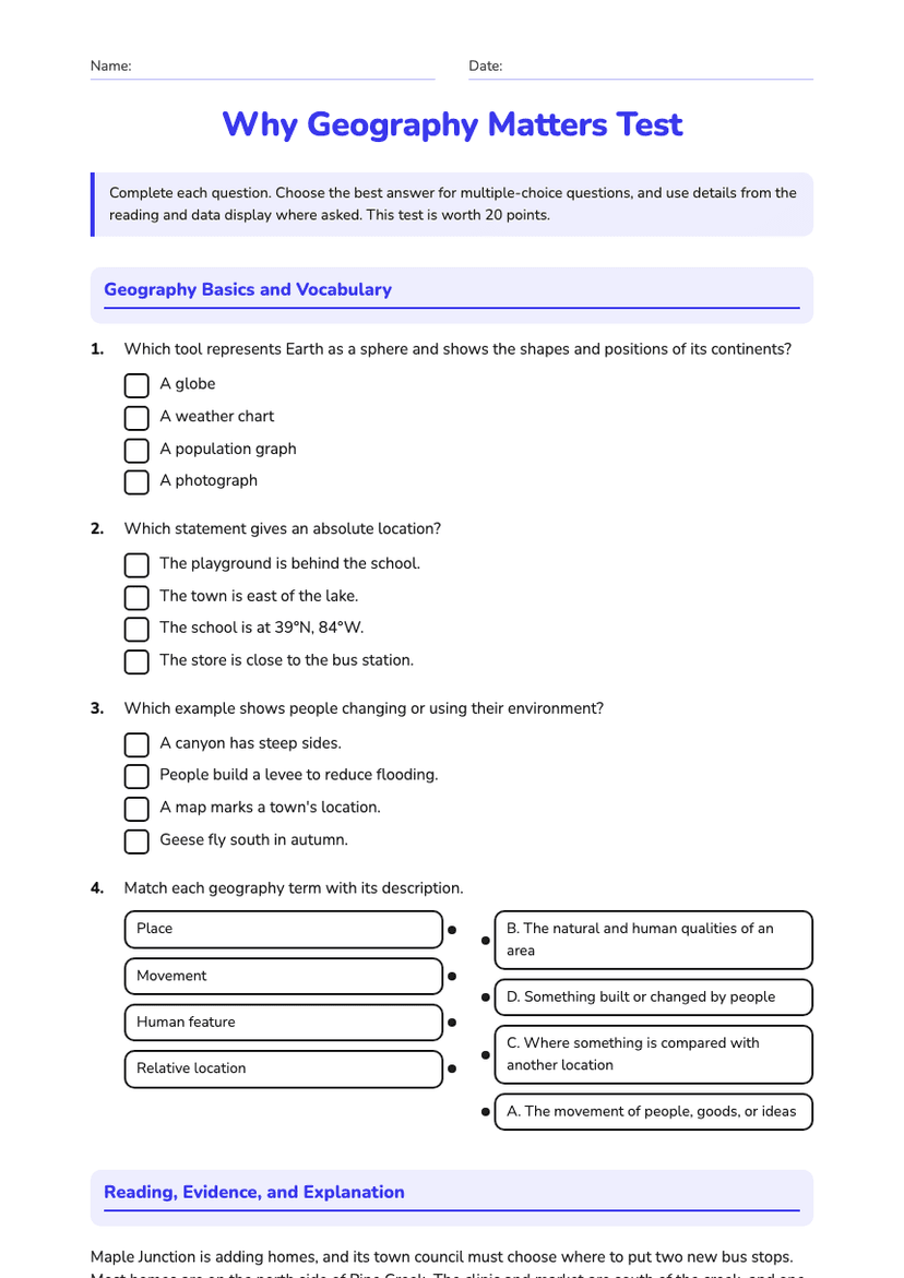 Why Geography Matters Test