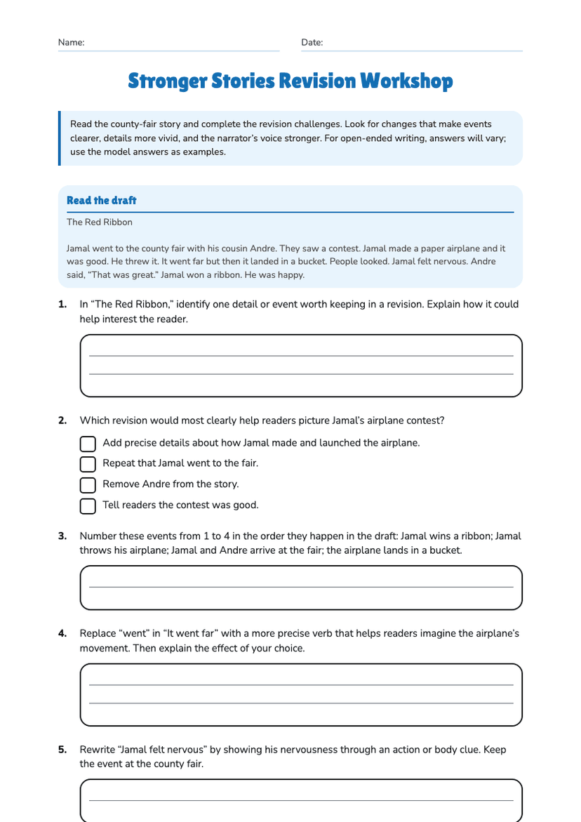 Stronger Stories Revision Workshop