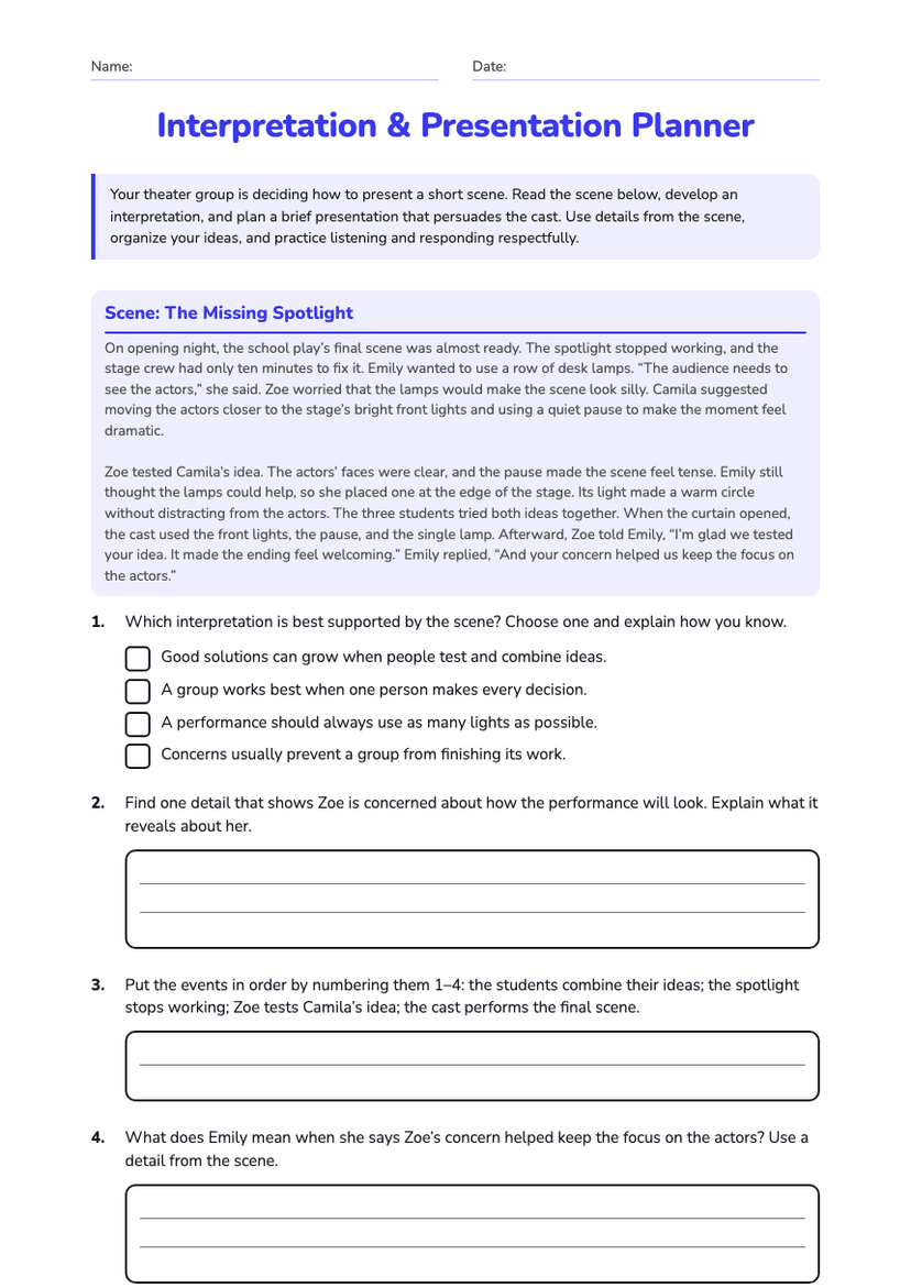 Interpretation & Presentation Planner
