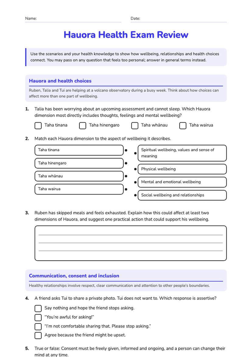 Hauora Health Exam Review