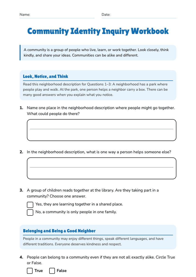 Community Identity Inquiry Workbook