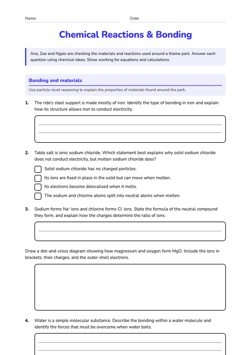 Chemical Reactions & Bonding