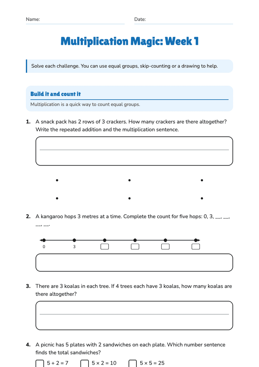 Multiplication Magic: Week 1