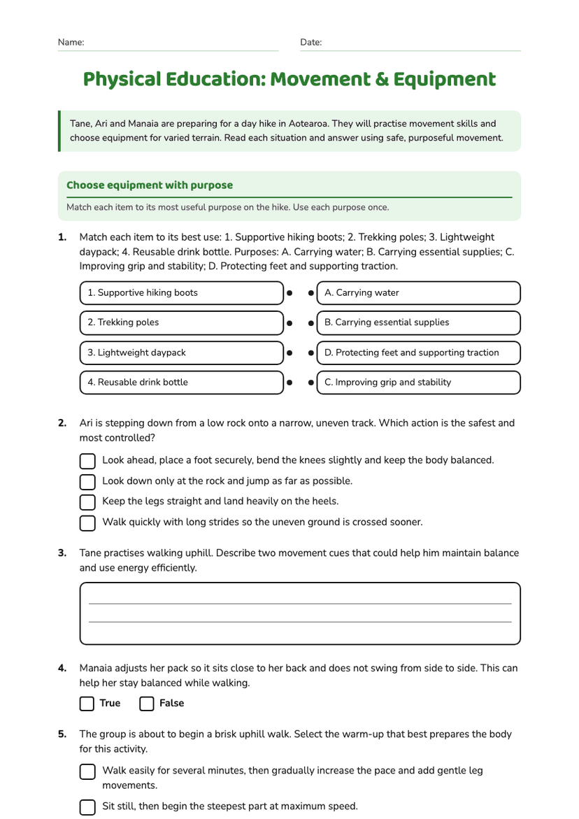 Physical Education: Movement & Equipment