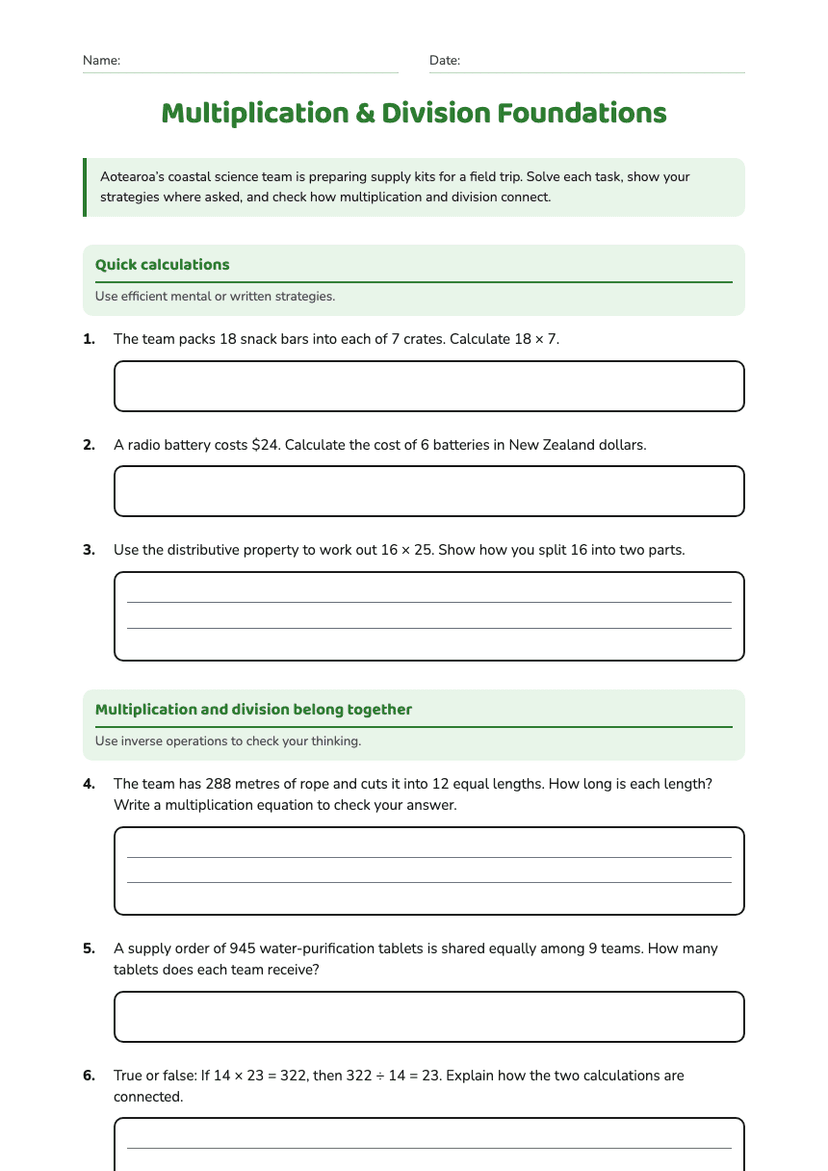 Multiplication & Division Foundations